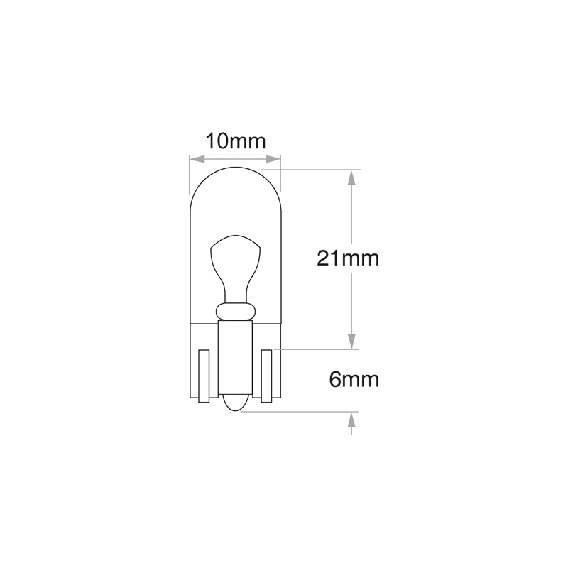 LIGHTING GLOBE WEDGE 12 VOLT 5 WATT T10 BLUE - 2 PCE
