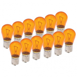 LIGHTING GLOBE BAYONET 24 VOLT 21 WATT BAU15S AMBER