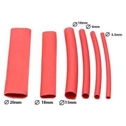 HEAT SHRINK WALL TUBING 13MM X 1M RED