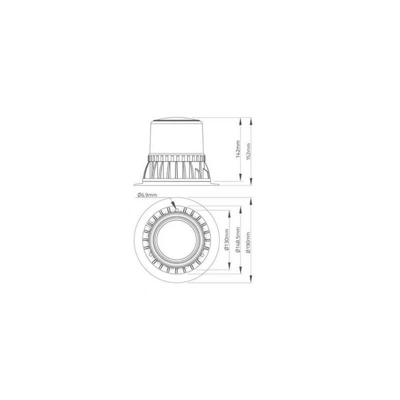 LIGHTING AMBER LED ROTATING BEACON 10-30 VOLT 3 BOLT MOUNT 120 OR 180