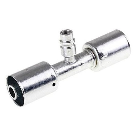 AIR CONDITIONING STEEL FITTING  10 SPLICER BEADLOCK 10 STRAIGHT WITH R134a PORT