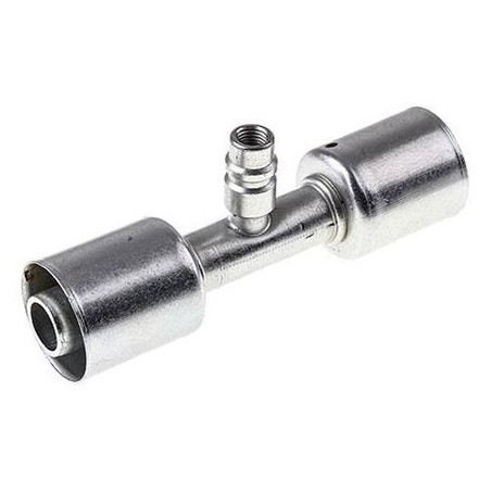 AIR CONDITIONING STEEL FITTING  12 SPLICER BEADLOCK 12 STRAIGHT WITH R134a PORT