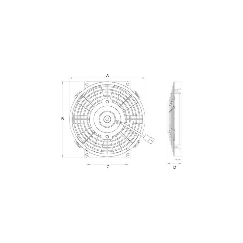AIR CONDITIONING MOTORS THERMO FAN UNIVERSAL 24 VOLT PUSHER