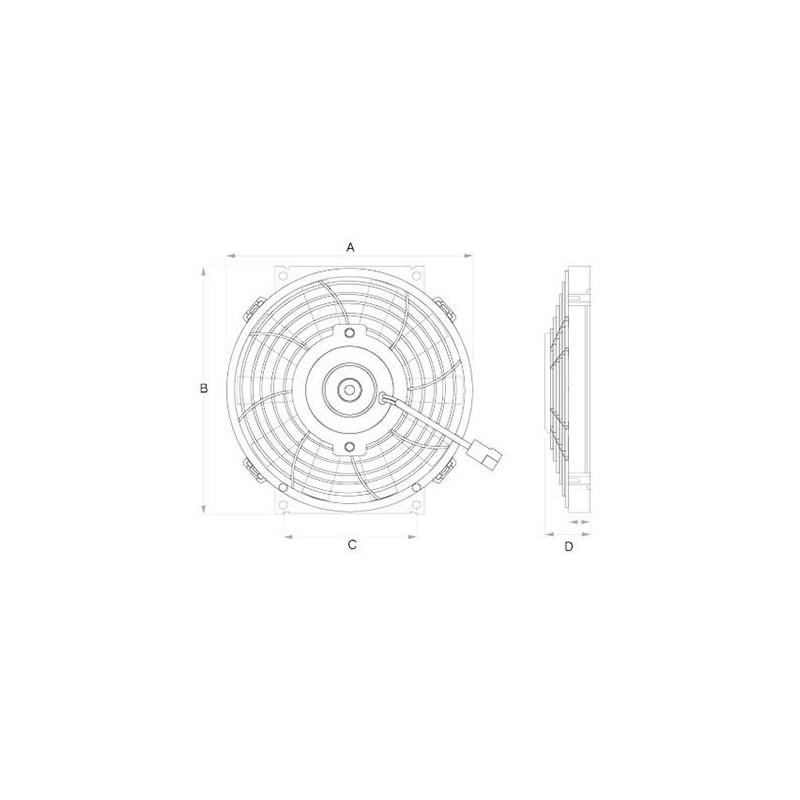 AIR CONDITIONING MOTORS THERMO FAN UNIVERSAL 24 VOLT PUSHER