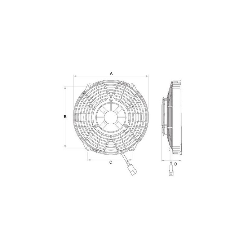 AIR CONDITIONING FAN MOTORS  THERMO FAN UNIVERSAL 12 VOLT PUSHER