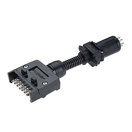 TRAILER ADAPTOR PLUGS & SOCKETS 7 FLAT TO 6 SMALL ROUND