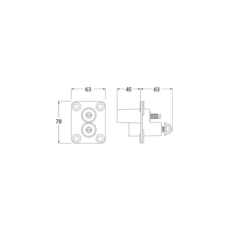 ACCESSORY 2 POLE SOCKET REMOTE JUMP START ABS PLASTIC ZINC