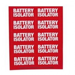ELECTRICAL SWITCHES BATTERY ISOLATOR LABELS RED