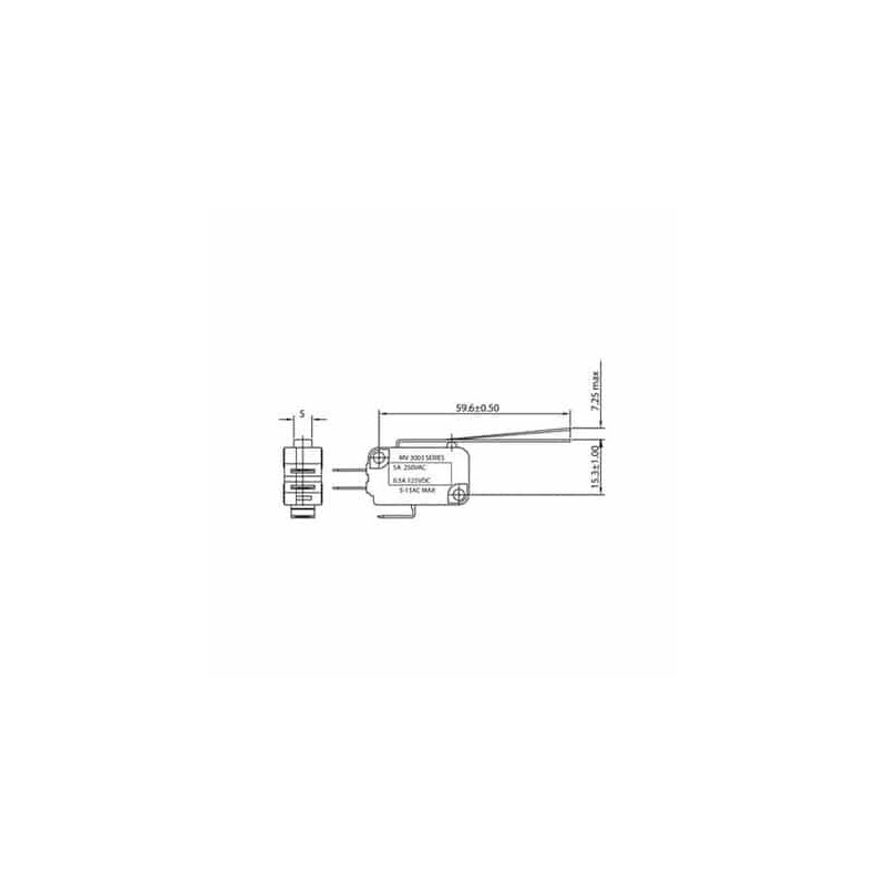 ELECTRICAL SWITCHES MICRO SWITCH LONG ARM 12V 3AMP-24V 1.5AMP