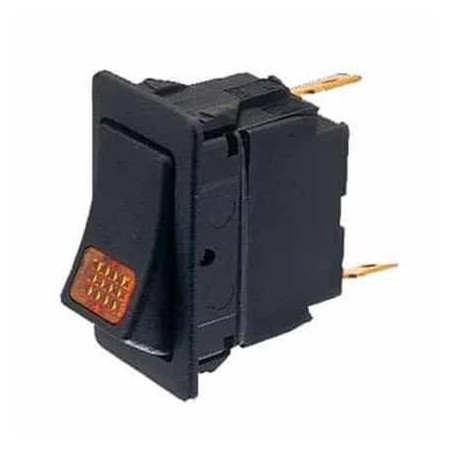 ELECTRICAL SWITCHES ROCKER ON - OFF 12 VOLT AMBER ILLUMINATED