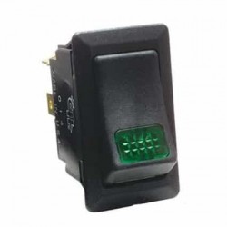 ELECTRICAL SWITCHES  ROCKER ON - OFF 12 VOLT GREEN ILLUMINATED