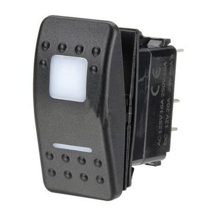 ELECTRICAL SWITCHES ROCKER OFF-MOM ON -SPST 12/24V BLUE ILLUMINATED