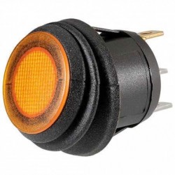 ELECTRICAL SWITCHES ROCKER ON - OFF 12 VOLT AMBER ILLUMINATED
