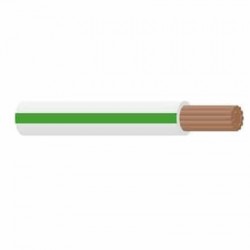 WIRE 3MM SINGLE CORE WITH TRACER CABLE  WHITE/GREEN 30M
