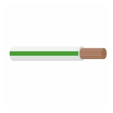 WIRE 3MM SINGLE CORE WITH TRACER CABLE  WHITE/GREEN 30M