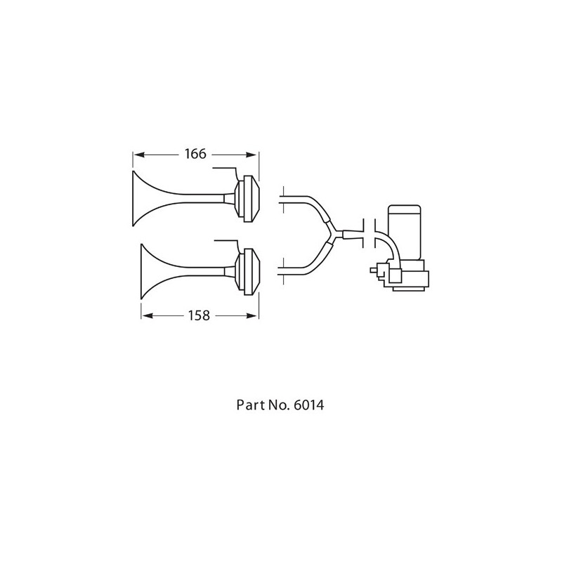 ALARM HELLA AIR HORNS 24 VOLT 117Db