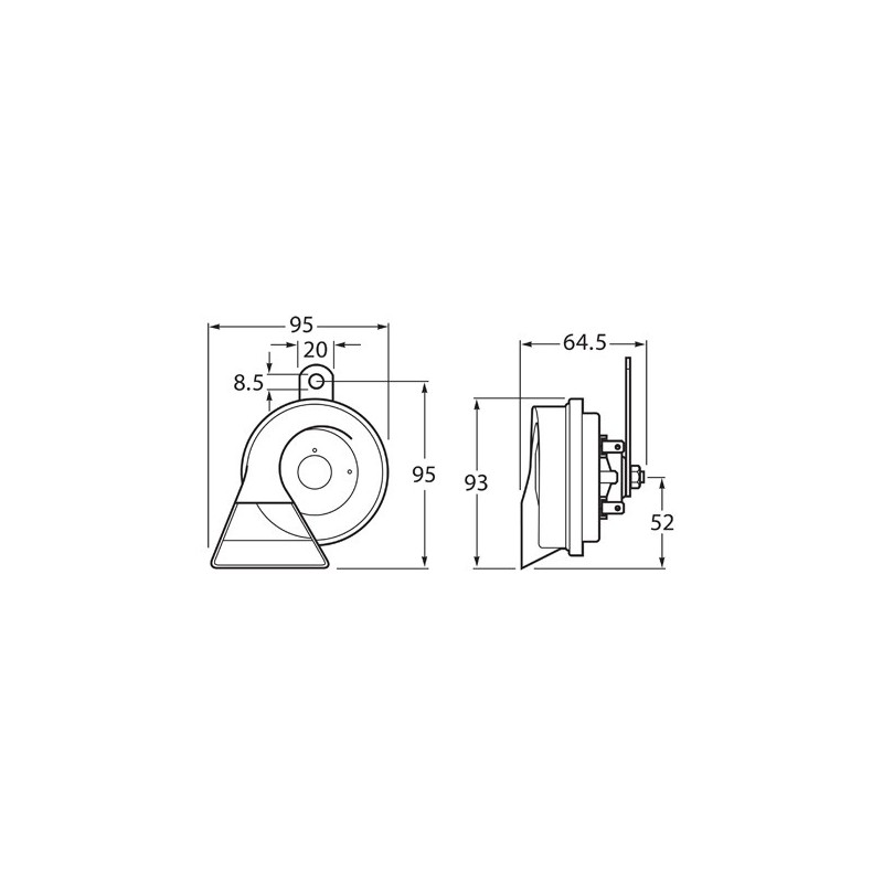 ALARM HELLA FAN FARE SET HORNS 12 VOLT 112DB