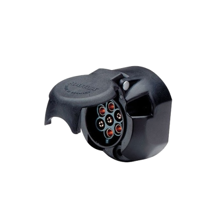TRAILER SOCKET 7 PIN ROUND LARGE PLASTIC