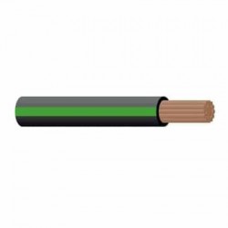 WIRE 4MM SINGLE CORE TRACE BLACK/GREEN 30M