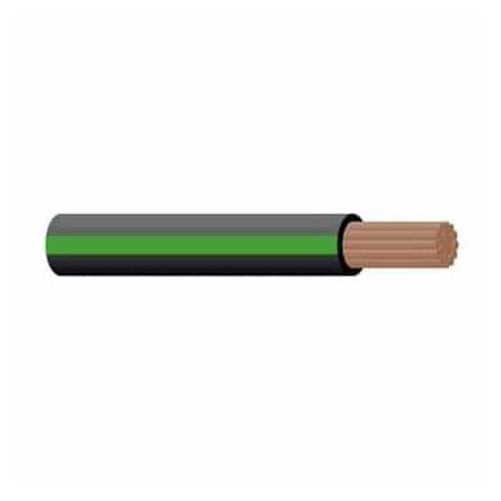 WIRE 4MM SINGLE CORE TRACE BLACK/GREEN 30M