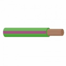 WIRE 4MM SINGLE CORE WITH TRACER CABLE GREEN/VIOLET 30M