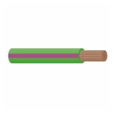 WIRE 4MM SINGLE CORE WITH TRACER CABLE GREEN/VIOLET 30M
