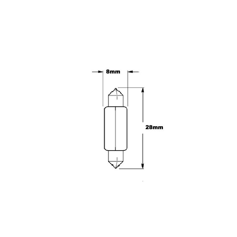 LIGHTING GLOBE FESTOON 12 VOLT 5 WATT 28X8MM