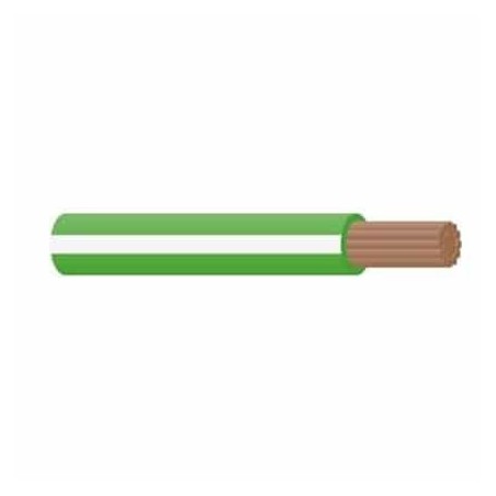 WIRE 4MM SINGLE CORE WITH TRACER CABLE GREEN/WHITE 30M
