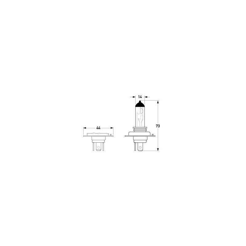 LIGHTING H4 HALOGEN GLOBE 12V 60/55W P43T H4 MEGA+ PK2