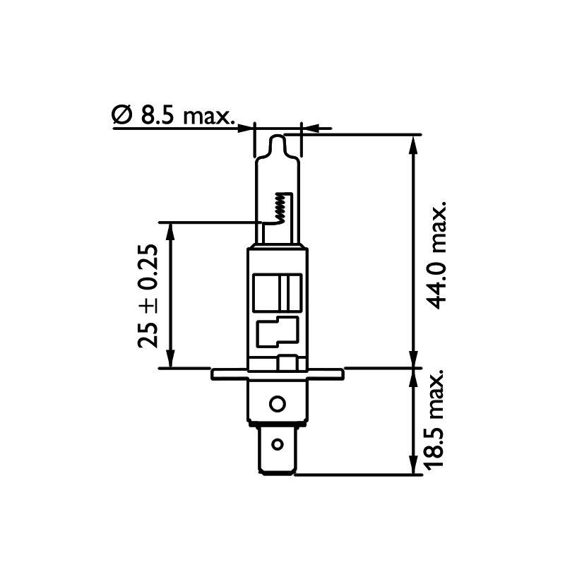 LIGHTING H1 HALOGEN GLOBE 12 VOLT 55 WATT P14.5S