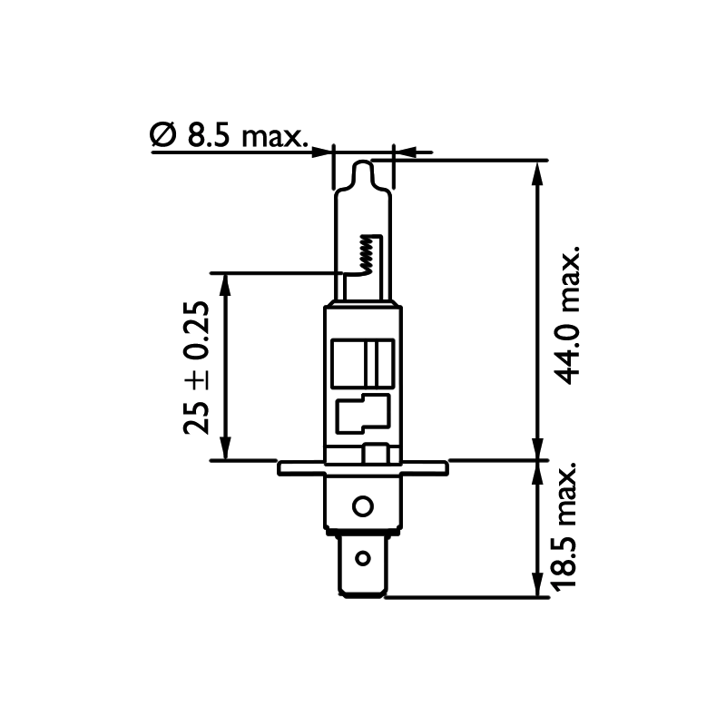 LIGHTING H1 HALOGEN GLOBE 12 VOLT 55 WATT P14.5S SUPER WHITE
