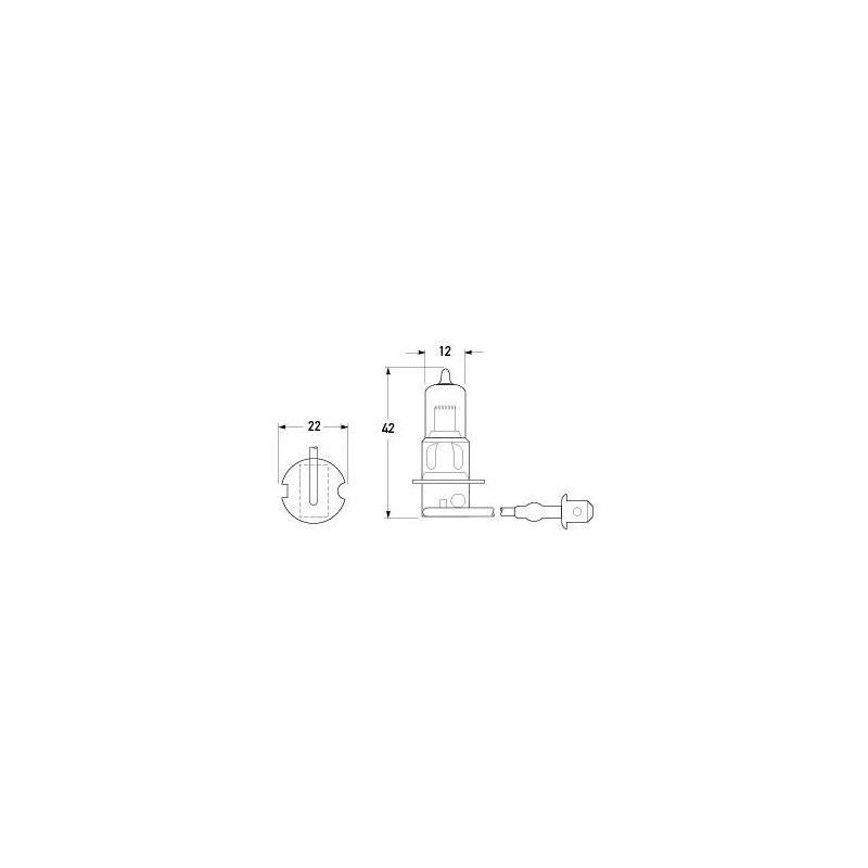 LIGHTING H3 HALOGEN GLOBE 12 VOLT 55 WATT PK22S