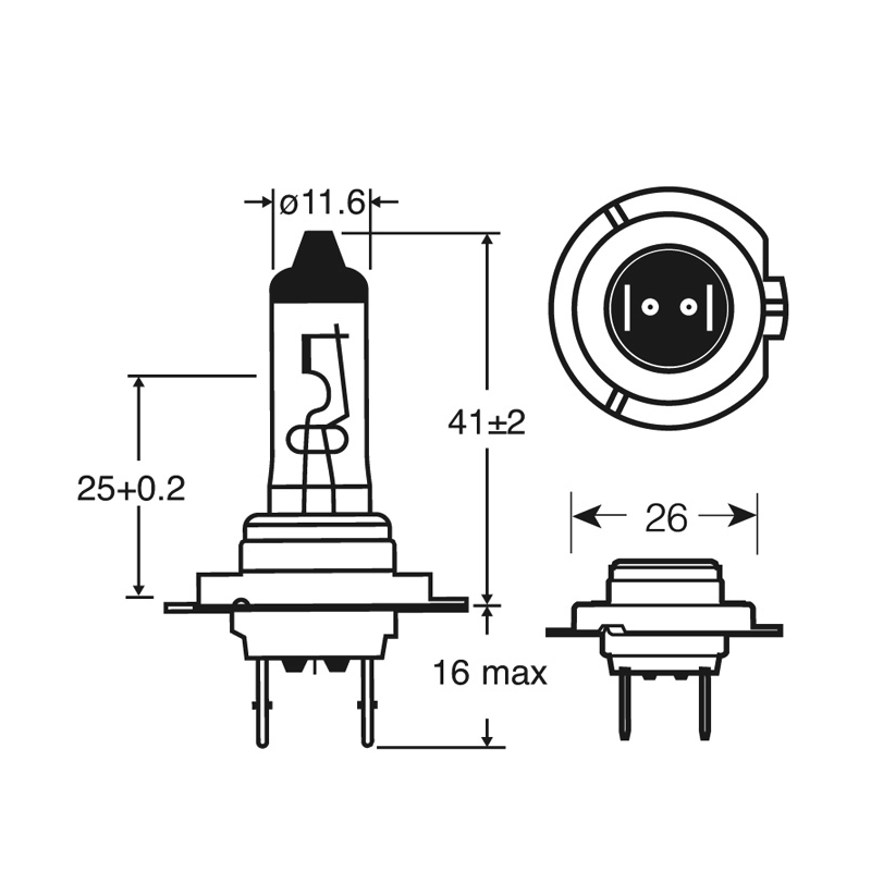 LIGHTING H7 HALOGEN GLOBE 12 VOLT 55 WATT PX26D SUPER WHITE