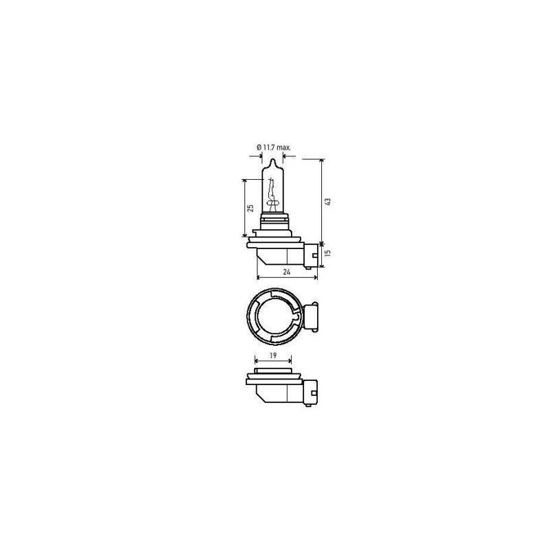 LIGHTING H9 HALOGEN GLOBE 12 VOLT 65 WATT PGJ19-5