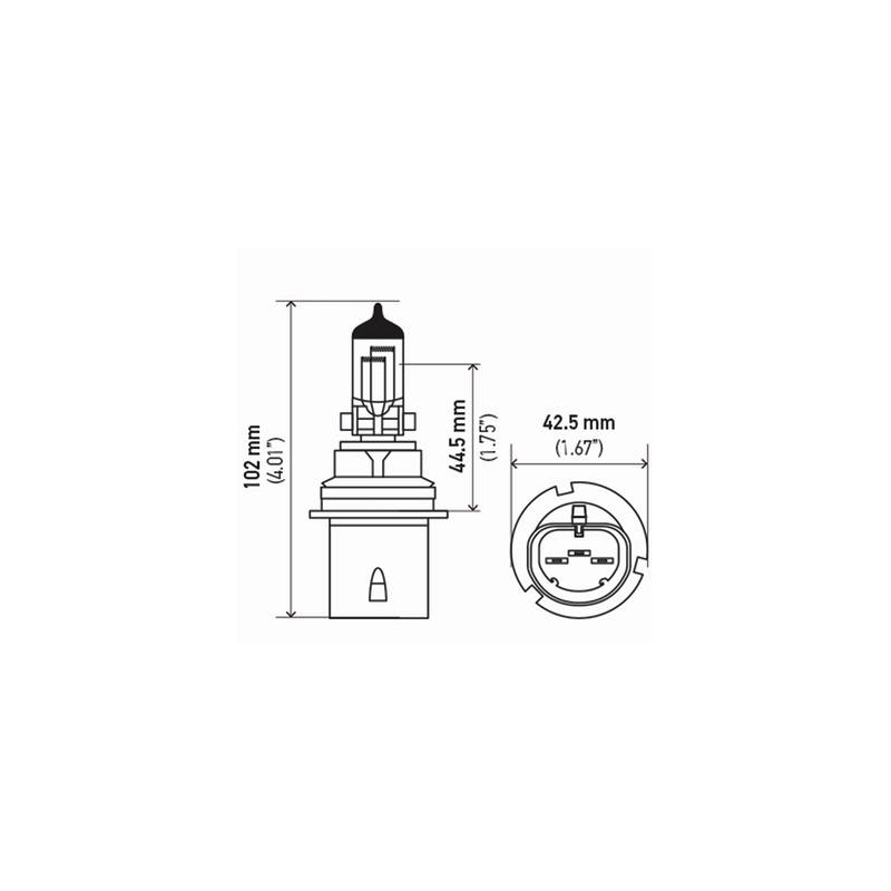 LIGHTING HB1 HALOGEN GLOBE 12 VOLT 60/45 WATT P29T