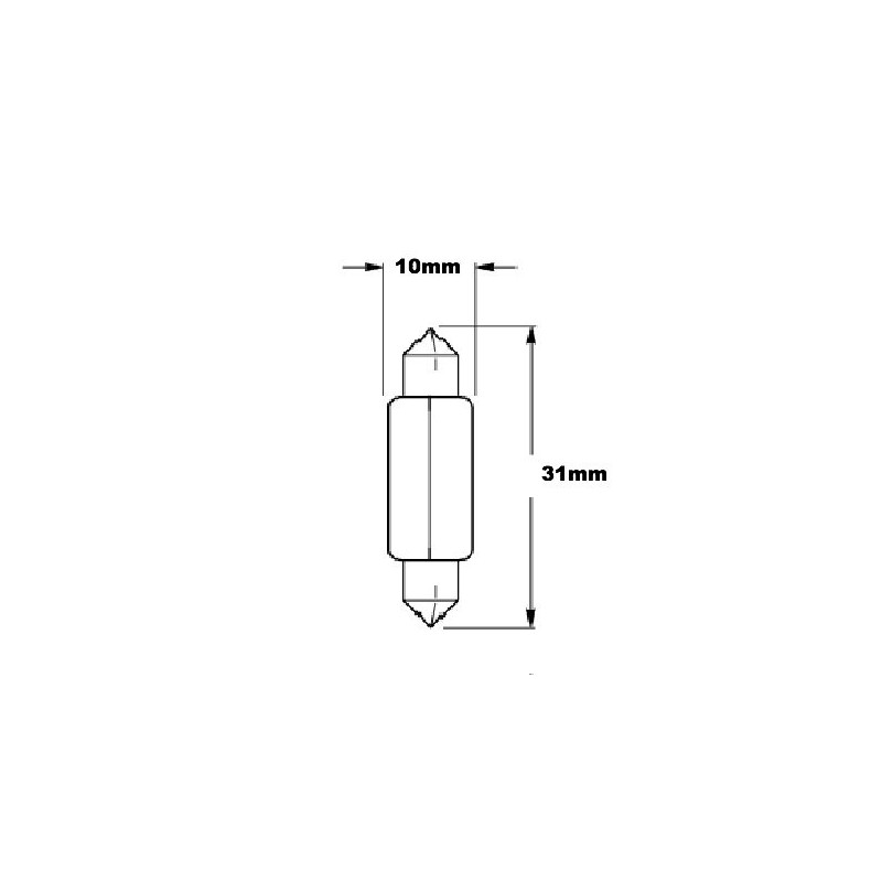 LIGHTING GLOBE FESTOON 24 VOLT 10 WATT 31X10MM 10 Pce