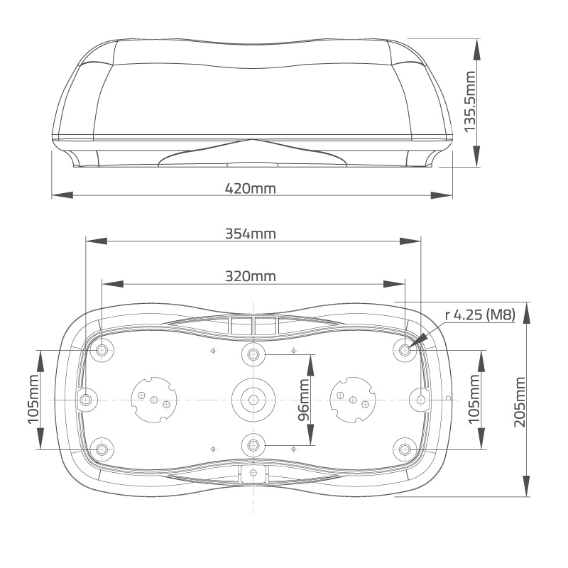 LIGHTING LED BEACON 10-30V 3 BOLT MOUNT CLEAR LENS