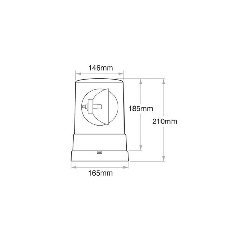 LIGHTING HALOGEN BEACON RED 12 VOLT PERMANENT MOUNT