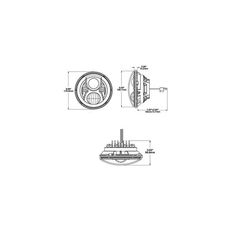 LIGHTING LED SPEAKER CHROME LED HEADLIGHT INSERT HIGH/LOW/DRL/PARK