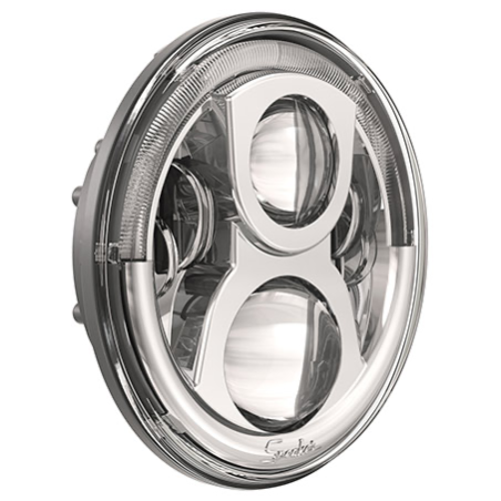 LIGHTING LED SPEAKER CHROME LED HEADLIGHT INSERT HIGH/LOW/DRL/PARK