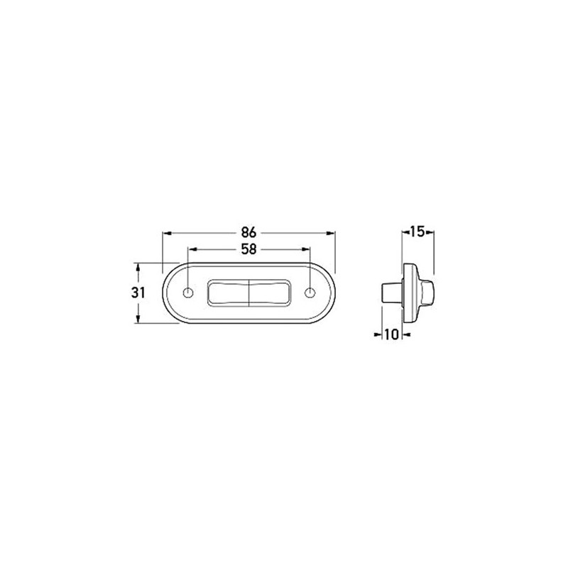 LIGHTING REAR MARKER LIGHT RED LED 12 OR 24V