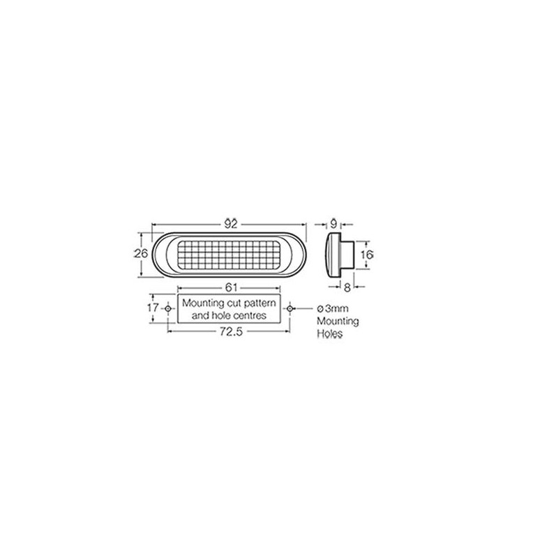 LIGHTING FRONT MARKER LIGHT CLEAR LED 9-33V