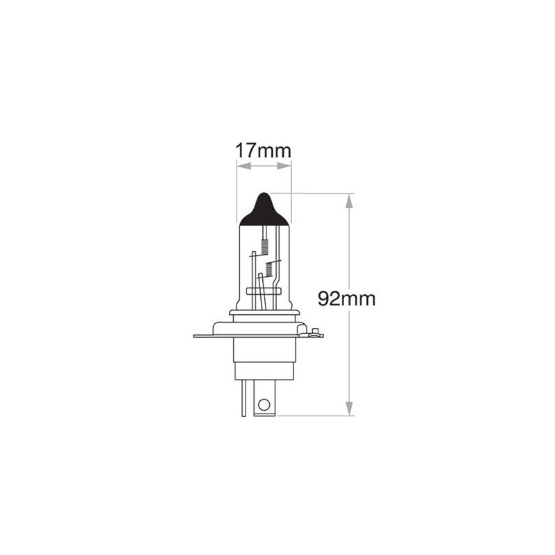 LIGHTING H4 HALOGEN GLOBE 24 VOLT 75/70 WATT PLUS 100