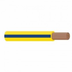 WIRE 4MM SINGLE CORE WITH TRACER CABLE YELLOW/BLUE 30M
