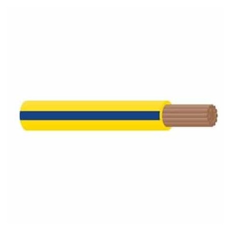 WIRE 4MM SINGLE CORE WITH TRACER CABLE YELLOW/BLUE 30M