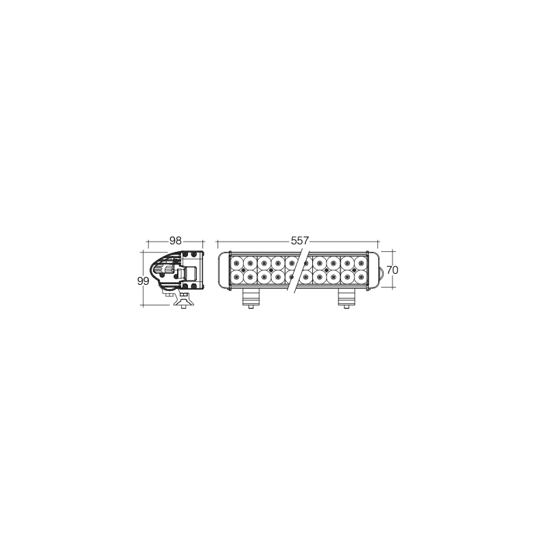 LED LIGHT BAR NARVA DOUBLE ROW 40 X 5 WATT 20000 LUMENS