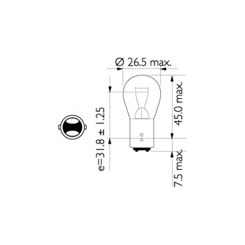 LIGHTING BAYONET GLOBE 12 VOLT 21/5 WATT BAY15D