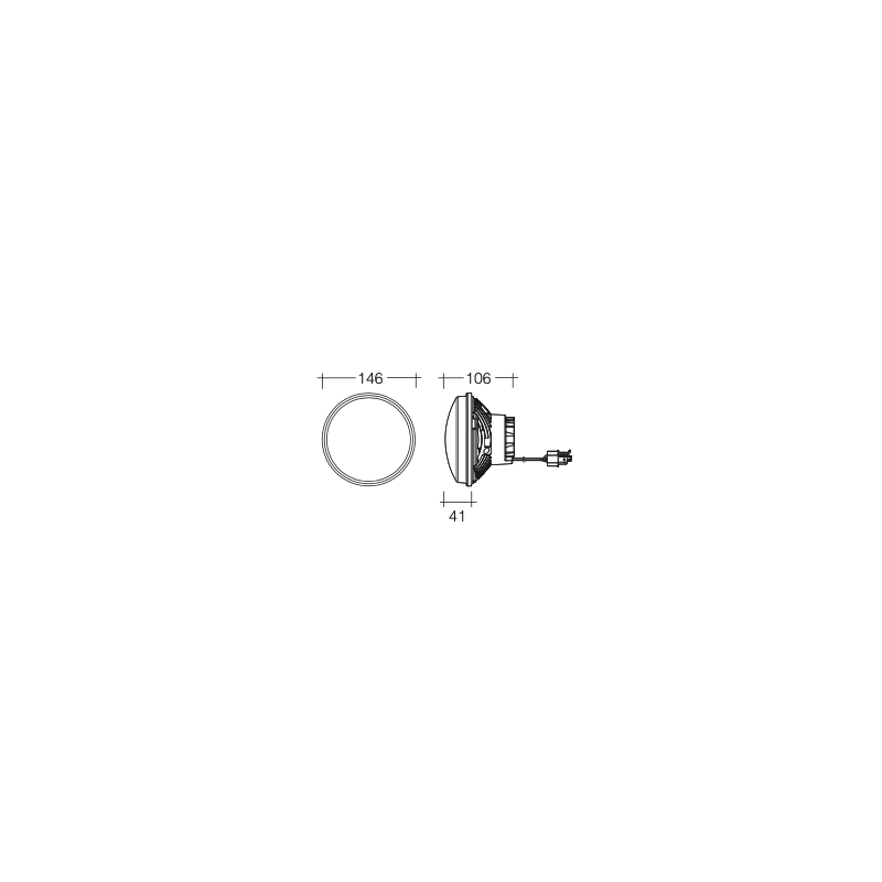 LIGHTING LED HEADLAMP 5 3/4" 146MM HIGH - LOW BEAM, DRL AND POSITION LIGHT