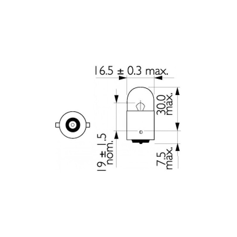 LIGHTING BAYONET GLOBE 12 VOLT 10 WATT BA9S