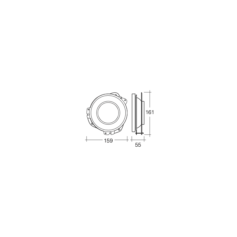 LIGHTING HEADLAMP HOUSING ROUND 146MM OPEN BACK